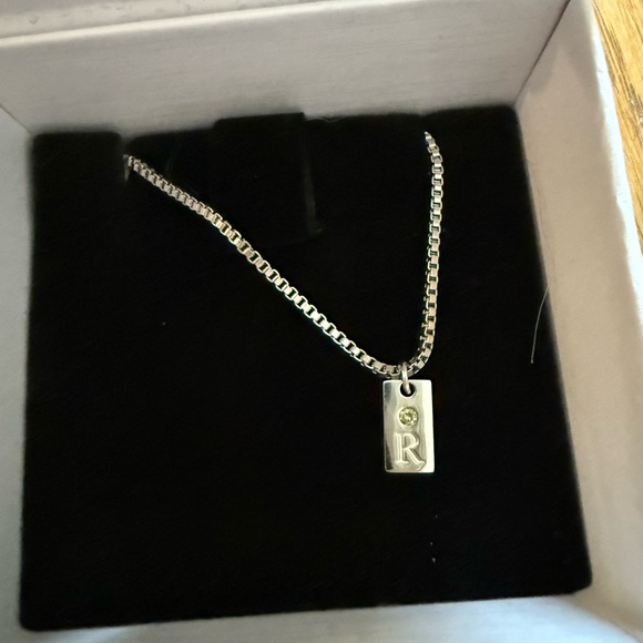 Silver Initial 'R' Necklace - Picture 2 of 3